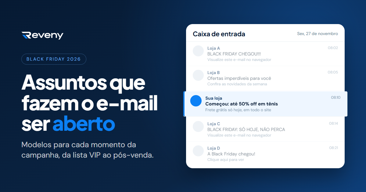 Caixa de entrada com vários e-mails de Black Friday e um deles em destaque